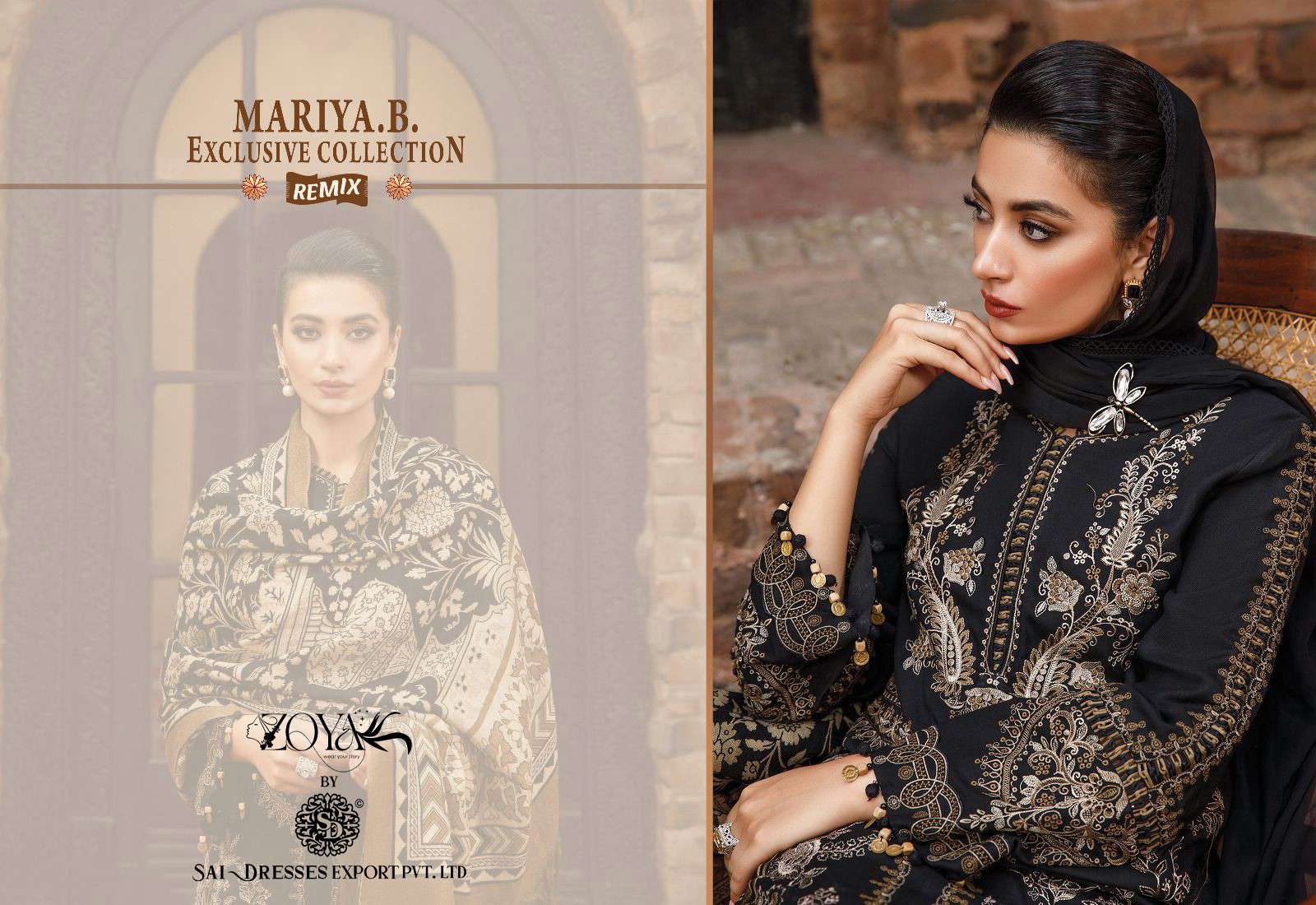 SAI DRESSES PRESENT MARIYA B EXCLUSIVE COLLECTION REMIX KASMIRI SELF EMBROIDERED PAKISTANI DESIGNER SUITS IN WHOLESALE RATE IN SURAT