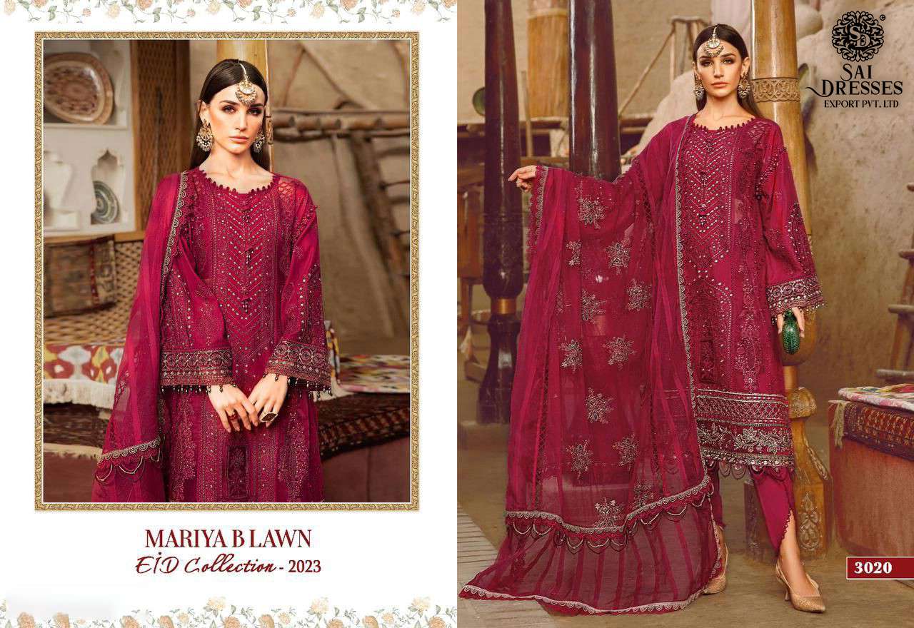 SAI DRESSES PRESENT MARIYA B LAWN EID COLLECTION 2023 SUMMER WEAR PAKISTANI DESIGNER SUITS IN WHOLESALE RATE IN SURAT