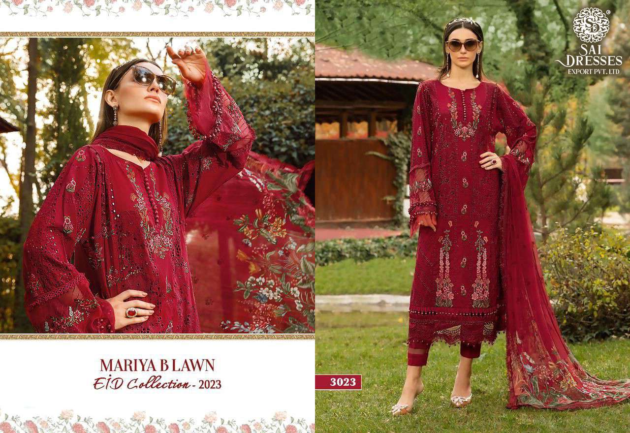 SAI DRESSES PRESENT MARIYA B LAWN EID COLLECTION 2023 SUMMER WEAR PAKISTANI DESIGNER SUITS IN WHOLESALE RATE IN SURAT
