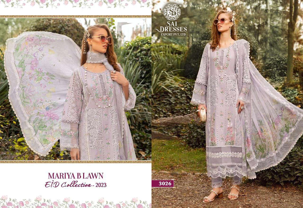 SAI DRESSES PRESENT MARIYA B LAWN EID COLLECTION 2023 SUMMER WEAR PAKISTANI DESIGNER SUITS IN WHOLESALE RATE IN SURAT