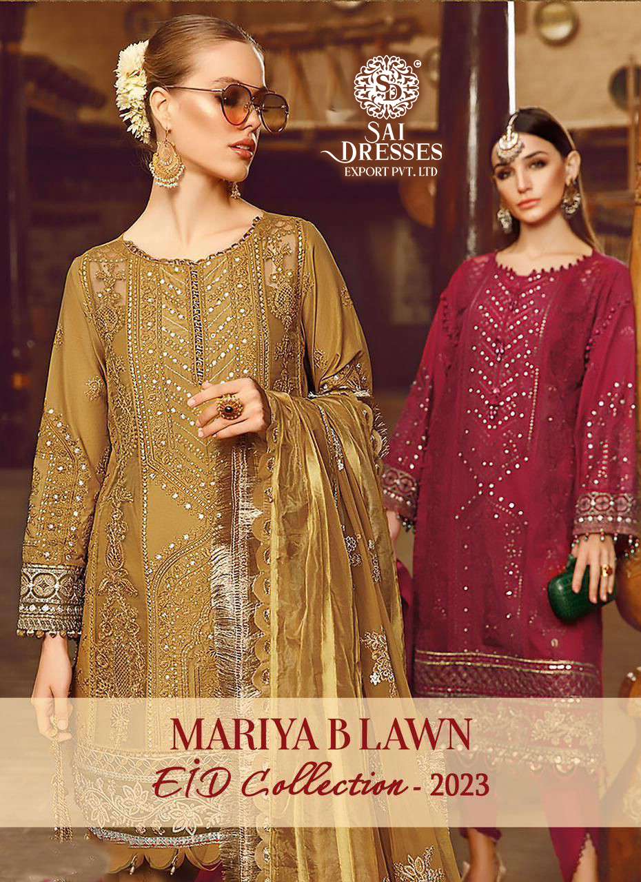 SAI DRESSES PRESENT MARIYA B LAWN EID COLLECTION 2023 SUMMER WEAR PAKISTANI DESIGNER SUITS IN WHOLESALE RATE IN SURAT