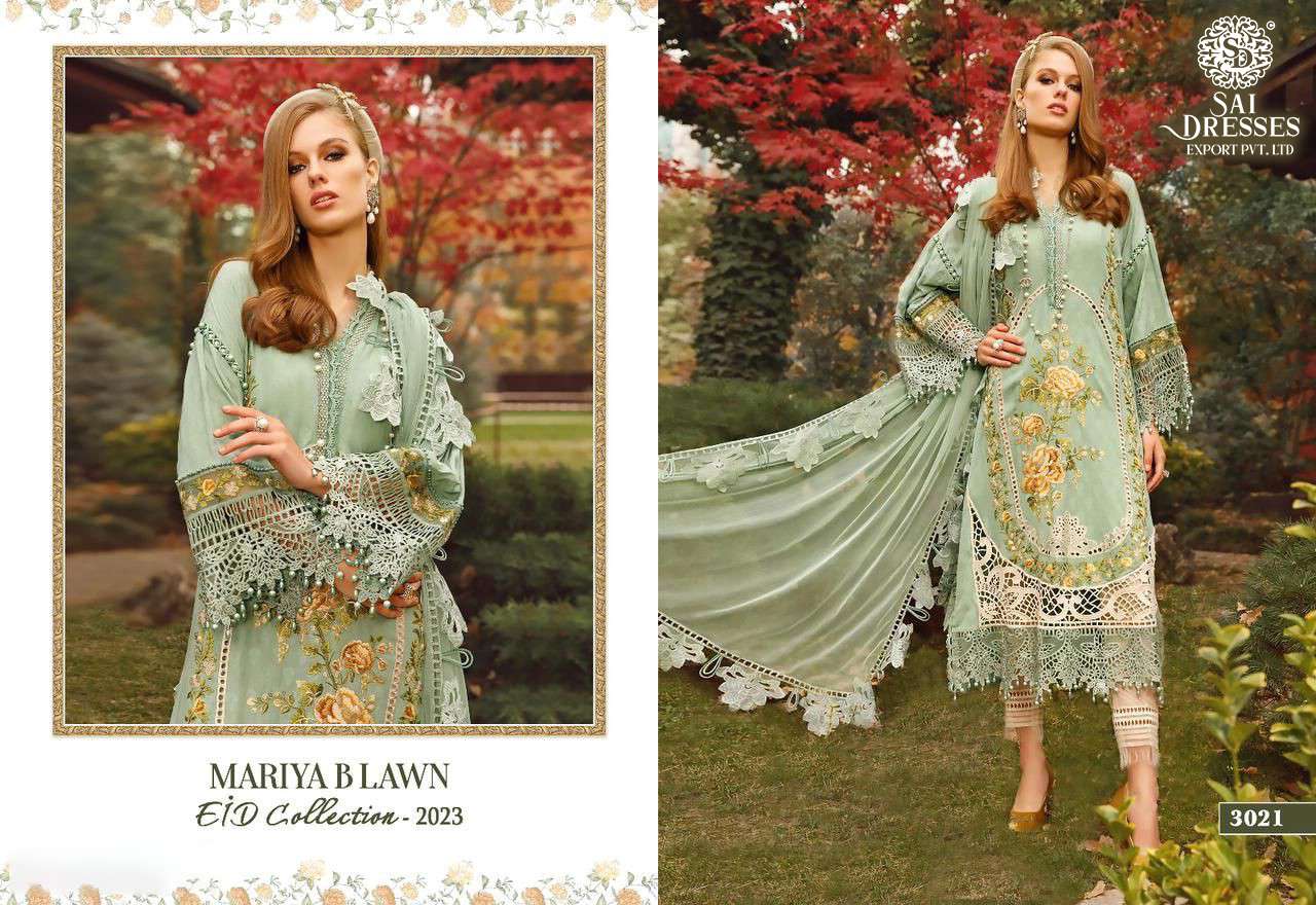 SAI DRESSES PRESENT MARIYA B LAWN EID COLLECTION 2023 SUMMER WEAR PAKISTANI DESIGNER SUITS IN WHOLESALE RATE IN SURAT