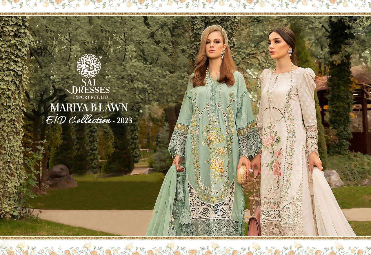 SAI DRESSES PRESENT MARIYA B LAWN EID COLLECTION 2023 SUMMER WEAR PAKISTANI DESIGNER SUITS IN WHOLESALE RATE IN SURAT