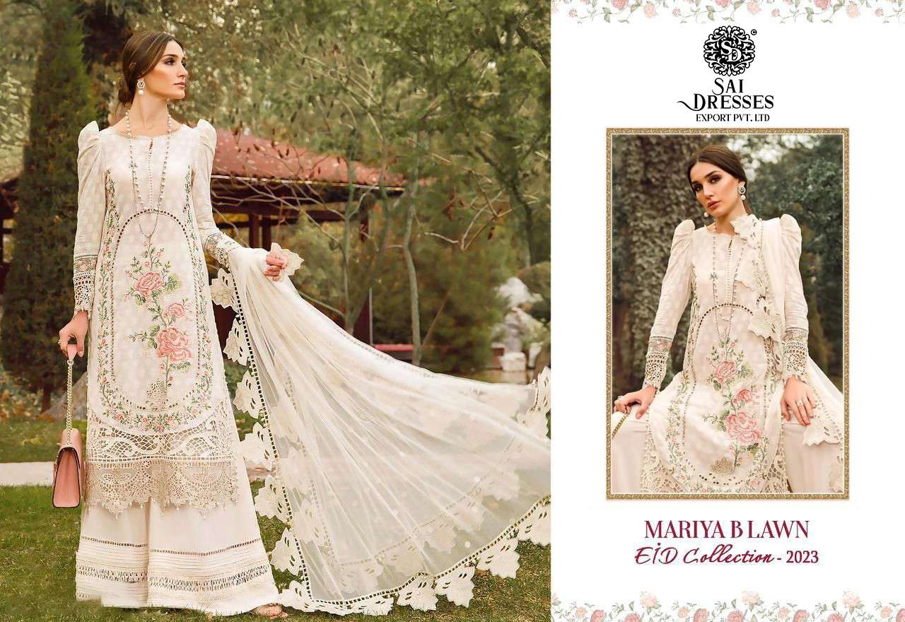 SAI DRESSES PRESENT MARIYA B LAWN EID COLLECTION 2023 SUMMER WEAR PAKISTANI DESIGNER SUITS IN WHOLESALE RATE IN SURAT