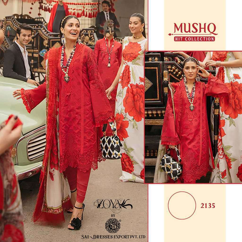 SAI DRESSES PRESENT MUSHQ HIT COLLECTION SUMMER WEAR HEAVY SELF EMBROIDERED PAKISTANI SALWAR SUITS IN WHOLESALE RATE IN SURAT