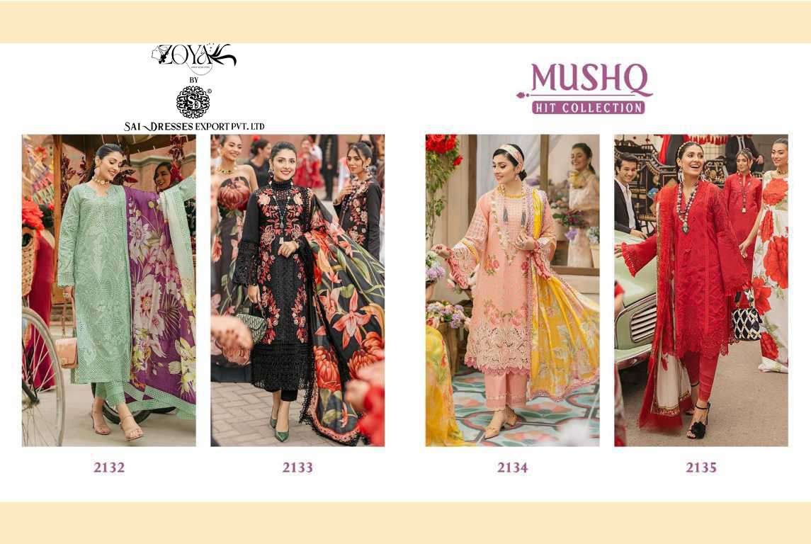 SAI DRESSES PRESENT MUSHQ HIT COLLECTION SUMMER WEAR HEAVY SELF EMBROIDERED PAKISTANI SALWAR SUITS IN WHOLESALE RATE IN SURAT