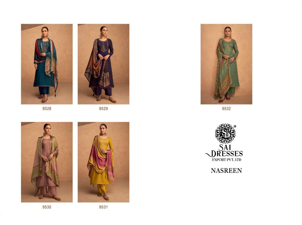 SAI DRESSES PRESENT NASREEN EXCLUSIVE WEAR DESIGNER SALWAR SUITS IN WHOLESALE RATE IN SURAT