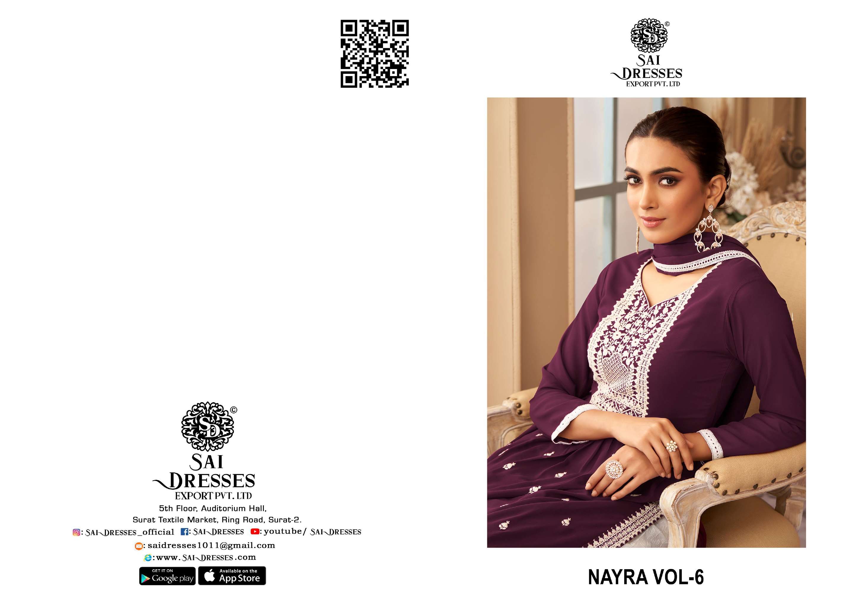 SAI DRESSES PRESENT NAYRA VOL 6 READY TO WEAR PLAZO STYLE DESIGNER COLLECTION IN WHOLESALE RATE IN SURAT