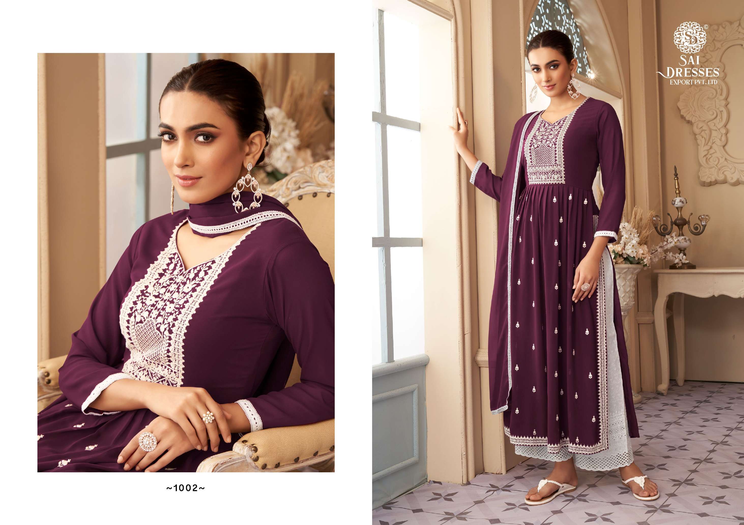 SAI DRESSES PRESENT NAYRA VOL 6 READY TO WEAR PLAZO STYLE DESIGNER COLLECTION IN WHOLESALE RATE IN SURAT