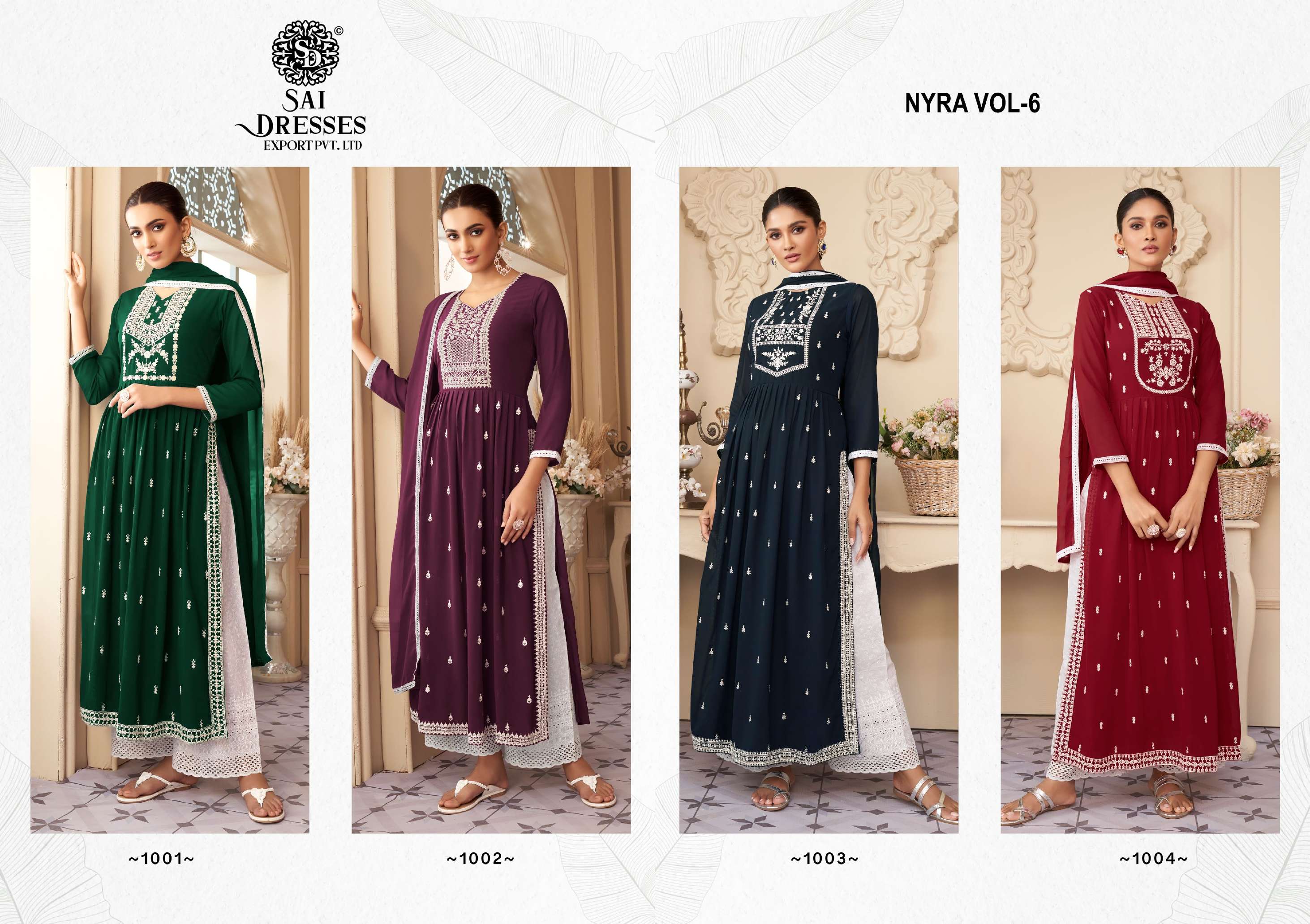 SAI DRESSES PRESENT NAYRA VOL 6 READY TO WEAR PLAZO STYLE DESIGNER COLLECTION IN WHOLESALE RATE IN SURAT