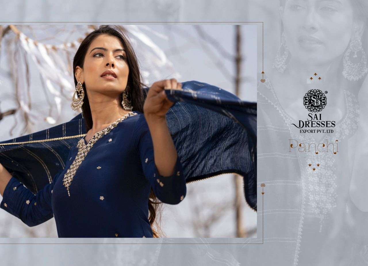 SAI DRESSES PRESENT PANCHI VOL 4 READY TO WEAR PANT STYLE DESIGNER SUITS IN WHOLESALE RATE IN SURAT