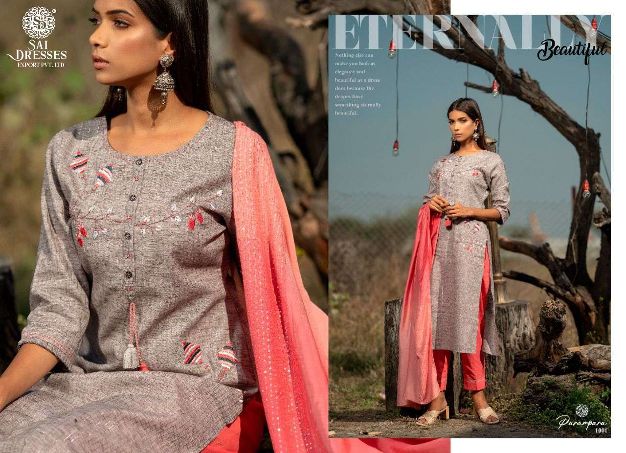 SAI DRESSES PRESENT PARAMPARA READY TO SUMMER WEAR PANT STYLE DESIGNER SUITS IN WHOLESALE RATE IN SURAT