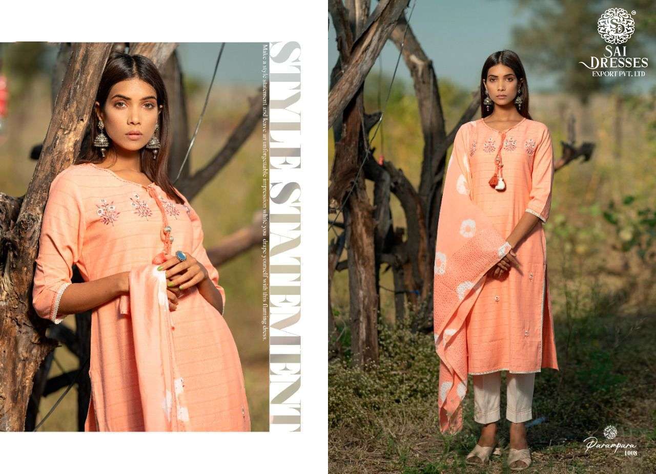 SAI DRESSES PRESENT PARAMPARA READY TO SUMMER WEAR PANT STYLE DESIGNER SUITS IN WHOLESALE RATE IN SURAT