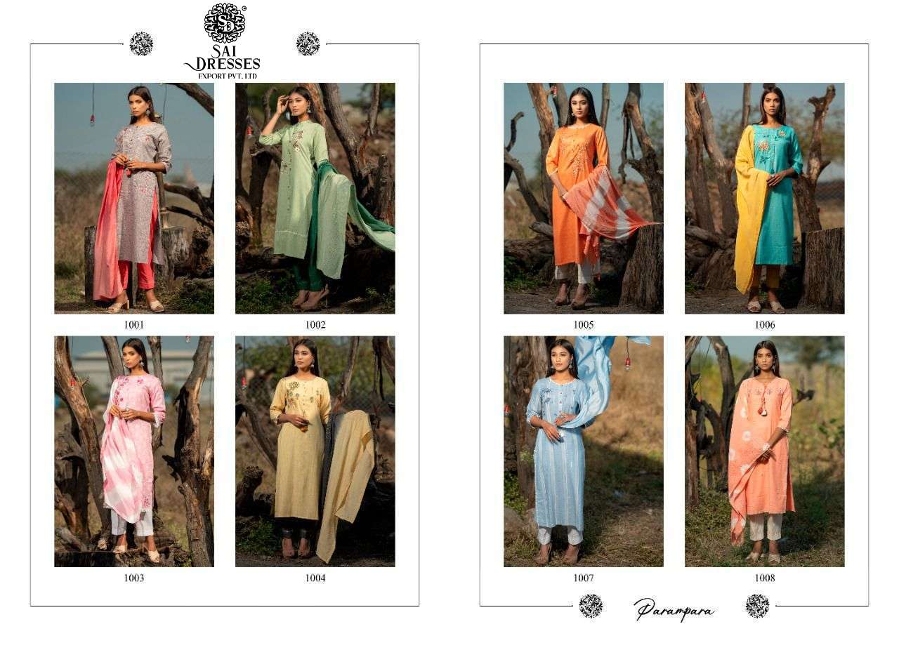 SAI DRESSES PRESENT PARAMPARA READY TO SUMMER WEAR PANT STYLE DESIGNER SUITS IN WHOLESALE RATE IN SURAT