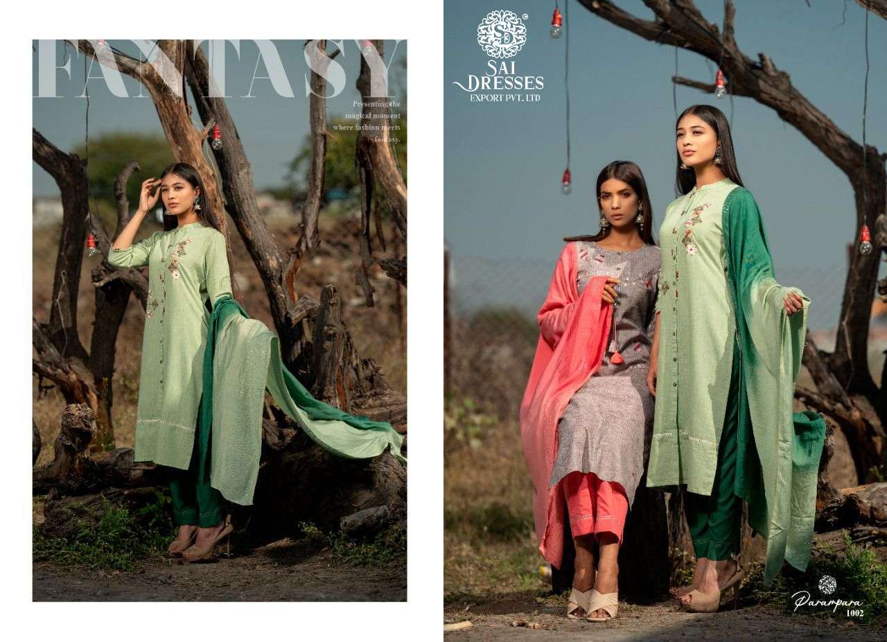SAI DRESSES PRESENT PARAMPARA READY TO SUMMER WEAR PANT STYLE DESIGNER SUITS IN WHOLESALE RATE IN SURAT