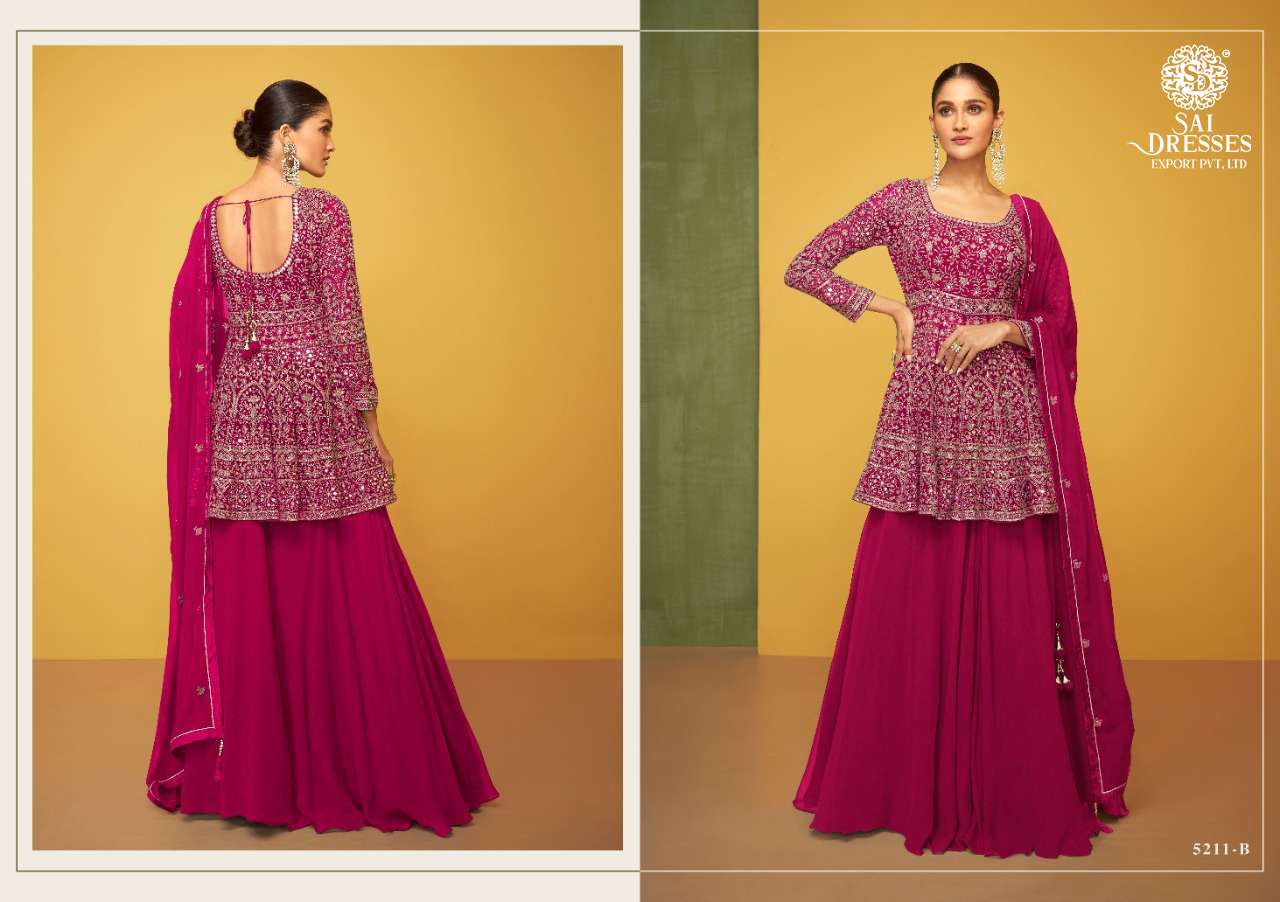 SAI DRESSES PRESENT PETALS GOLD READYMADE WEDDING WEAR DESIGNER SUITS IN WHOLESALE RATE IN SURAT