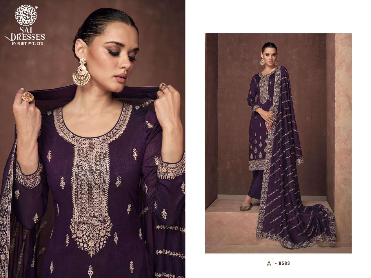 SAI DRESSES PRESENT ZAHA FESTIVE WEAR SEMI STITCHED DESIGNER SUITS IN WHOLESALE RATE IN SURAT