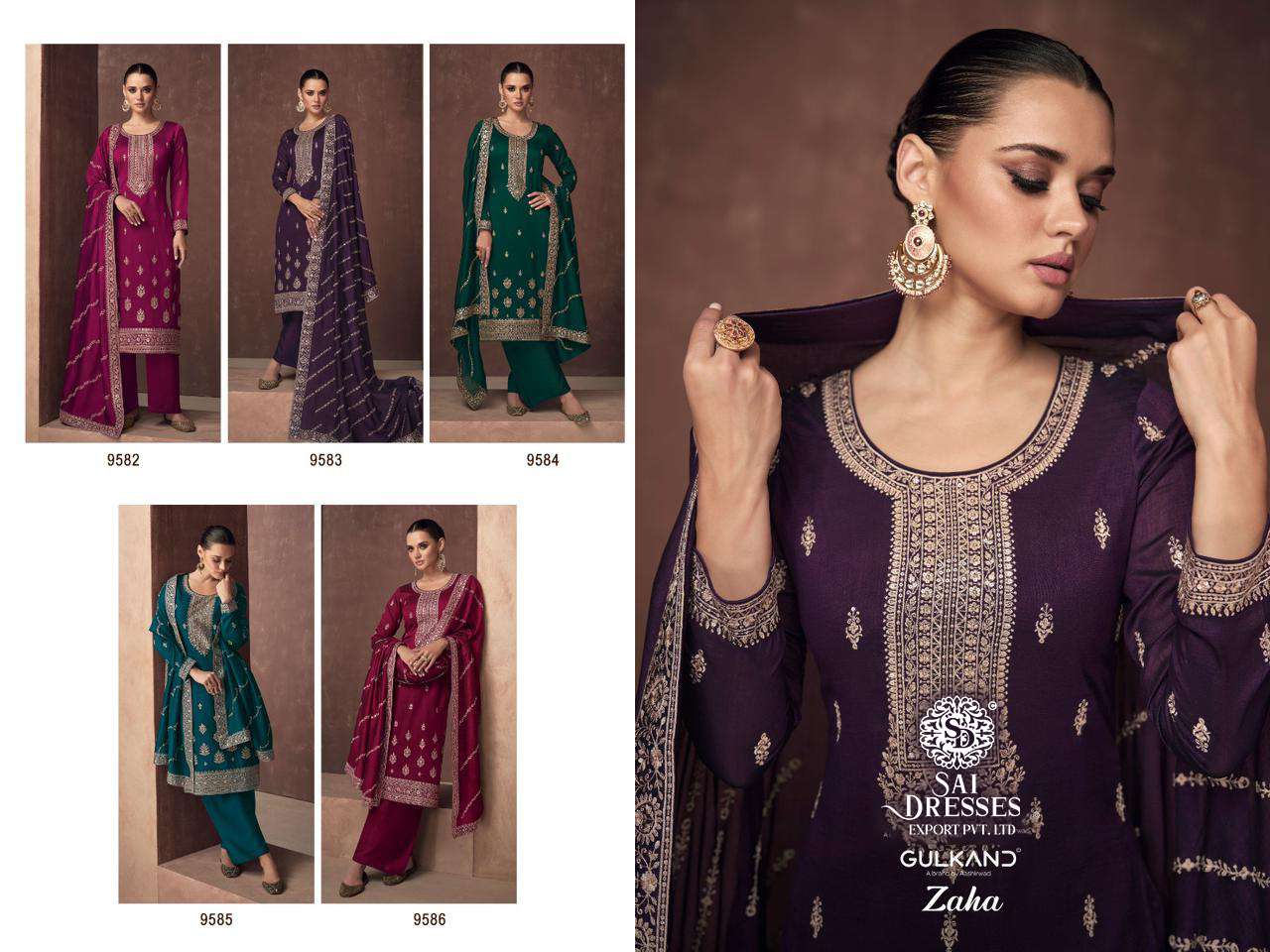 SAI DRESSES PRESENT ZAHA FESTIVE WEAR SEMI STITCHED DESIGNER SUITS IN WHOLESALE RATE IN SURAT