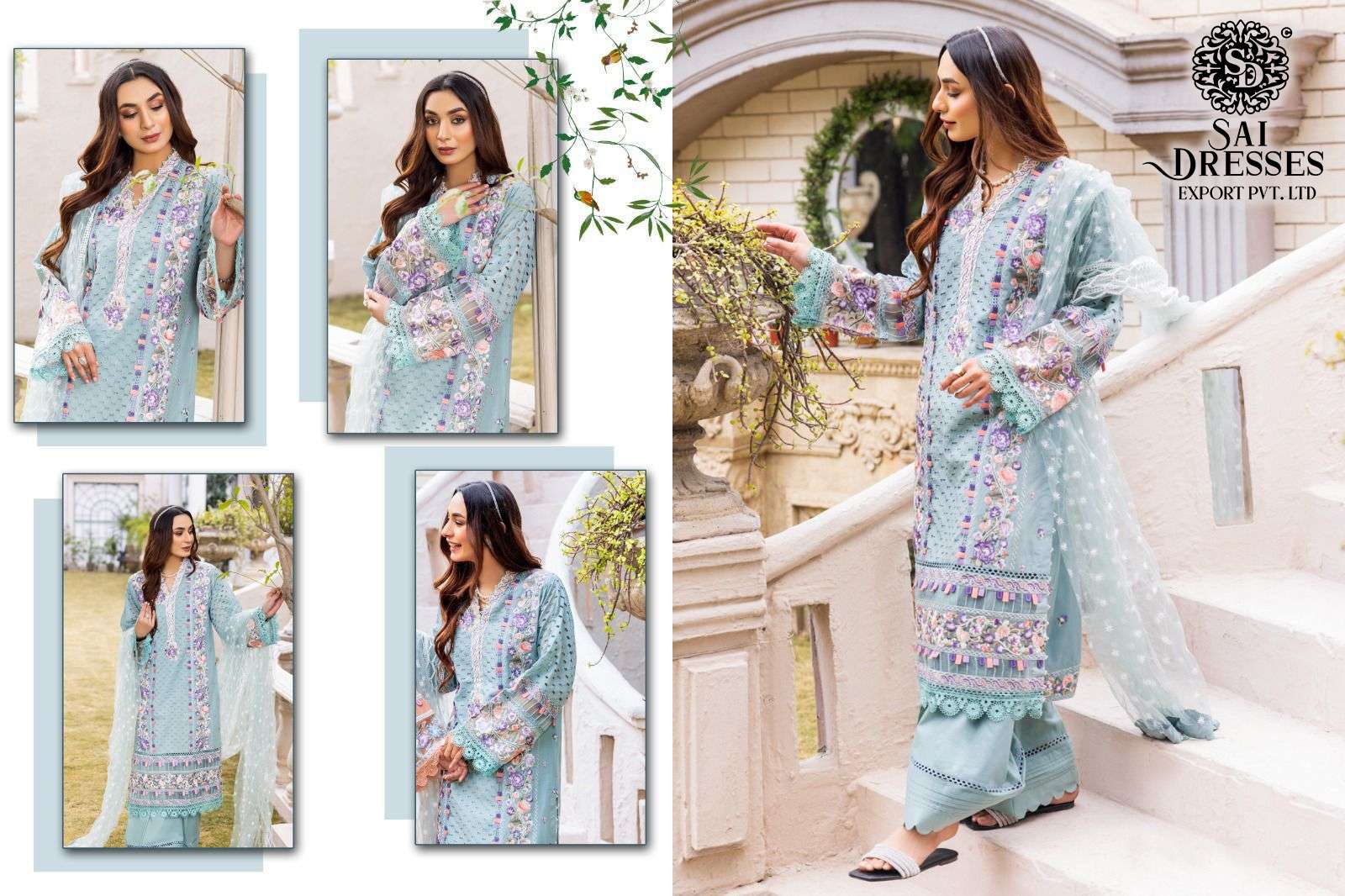 SAI DRESSES PRESENT ADANLIBAS VOL 3 SUMMER WEAR EMBROIDERED FANCY PAKISTANI SUITS IN WHOLESALE RATE IN SURAT