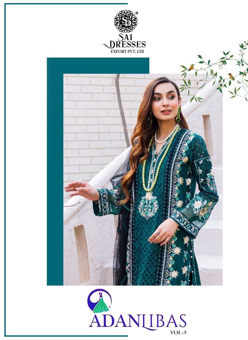 SAI DRESSES PRESENT ADANLIBAS VOL 3 SUMMER WEAR EMBROIDERED FANCY PAKISTANI SUITS IN WHOLESALE RATE IN SURAT