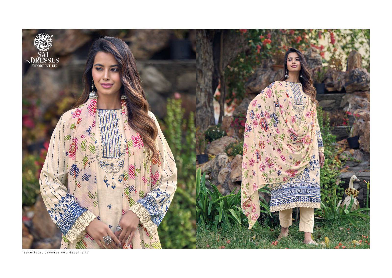 SAI DRESSES PRESENT AMYRA SUMMER WEAR COTTON EMBROIDERED SALWAR SUITS IN WHOLESALE RATE IN SURAT