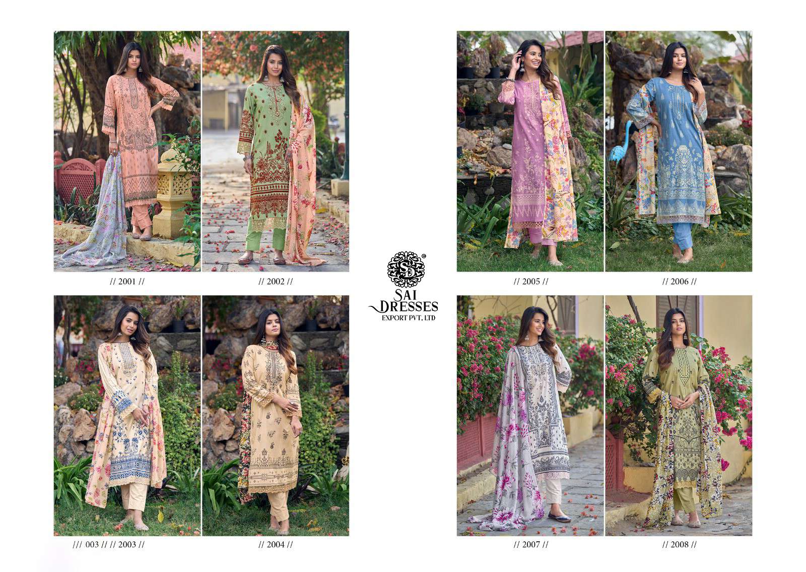 SAI DRESSES PRESENT AMYRA SUMMER WEAR COTTON EMBROIDERED SALWAR SUITS IN WHOLESALE RATE IN SURAT