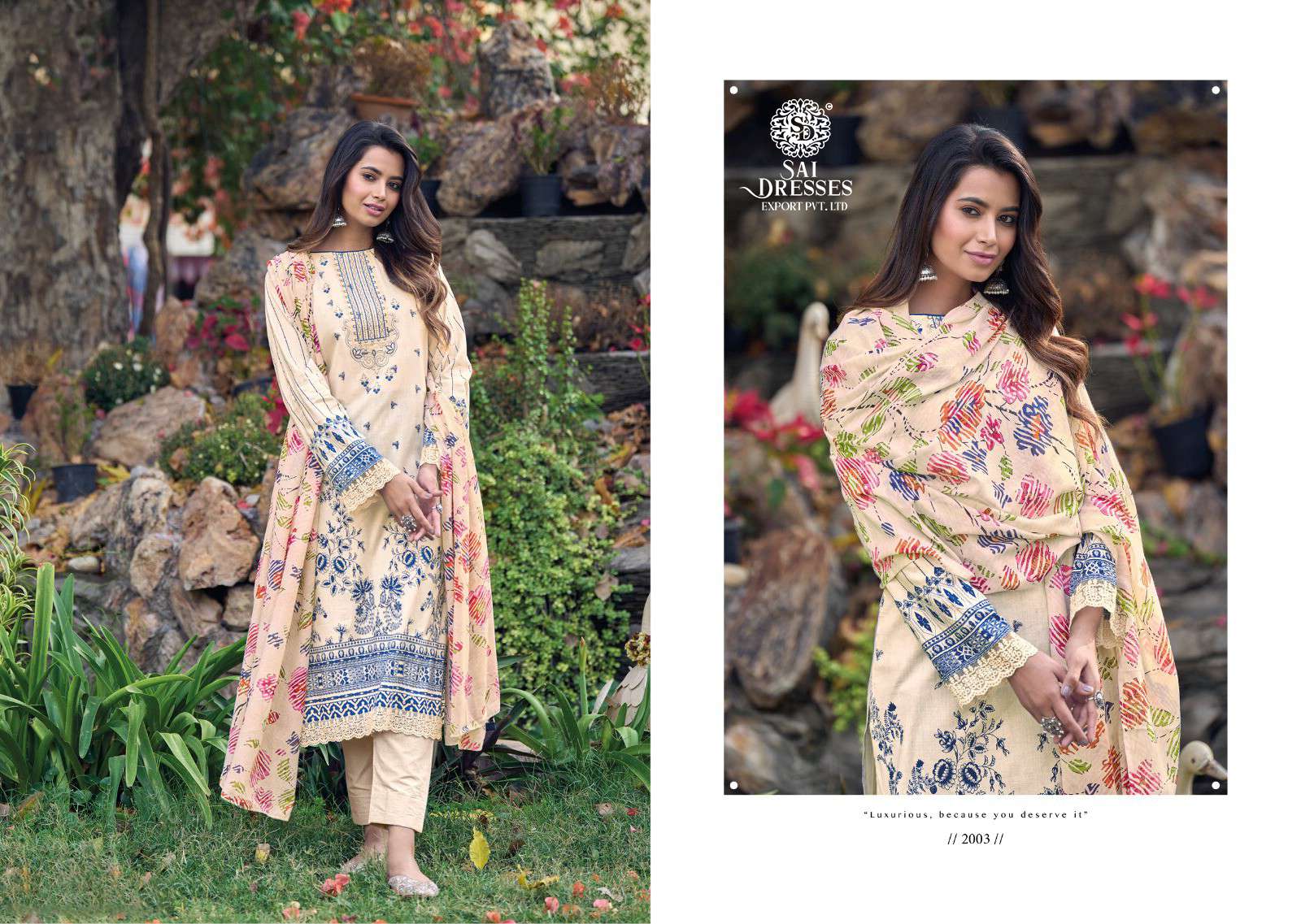 SAI DRESSES PRESENT AMYRA SUMMER WEAR COTTON EMBROIDERED SALWAR SUITS IN WHOLESALE RATE IN SURAT