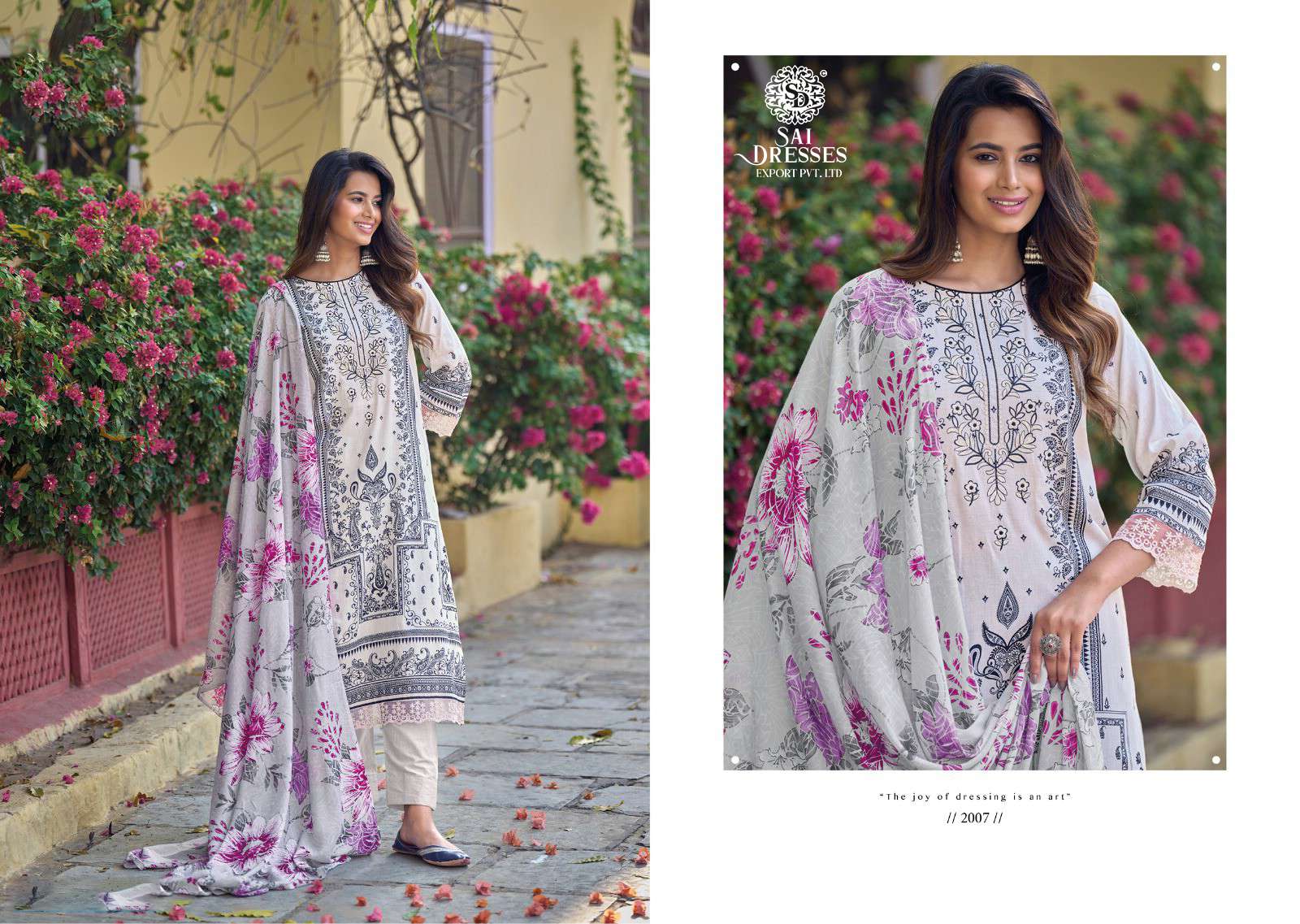 SAI DRESSES PRESENT AMYRA SUMMER WEAR COTTON EMBROIDERED SALWAR SUITS IN WHOLESALE RATE IN SURAT