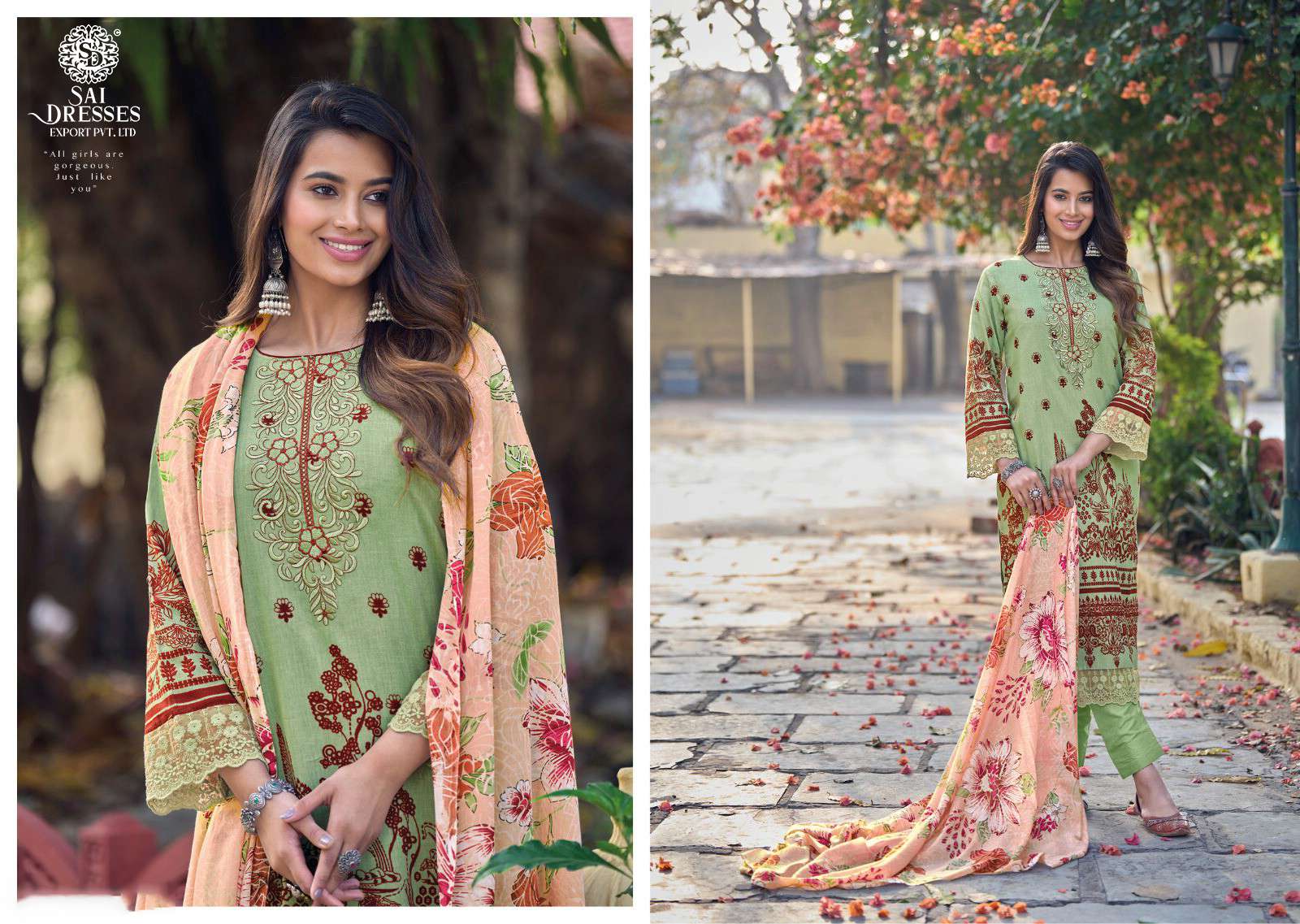 SAI DRESSES PRESENT AMYRA SUMMER WEAR COTTON EMBROIDERED SALWAR SUITS IN WHOLESALE RATE IN SURAT