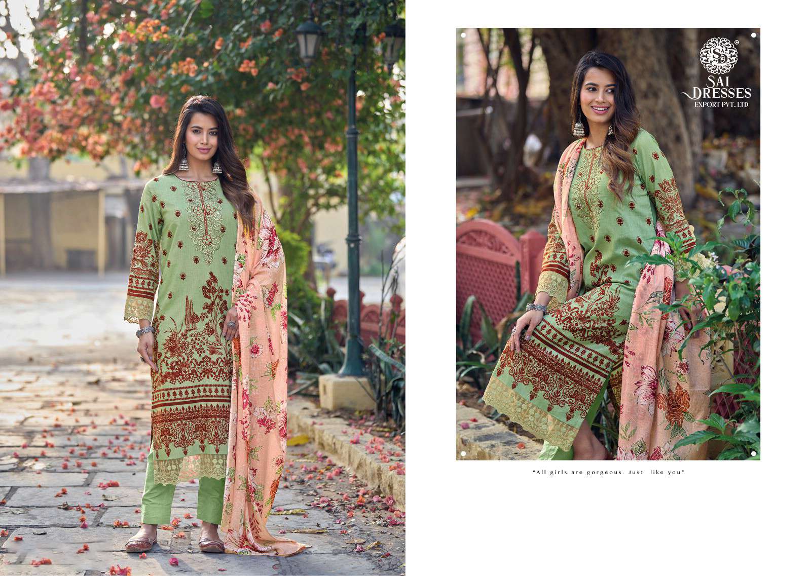 SAI DRESSES PRESENT AMYRA SUMMER WEAR COTTON EMBROIDERED SALWAR SUITS IN WHOLESALE RATE IN SURAT