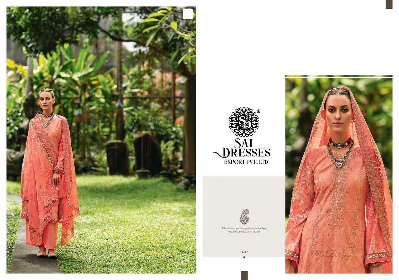 SAI DRESSES PRESENT BIN SAEED LAWN COLLECTION VOL 3 SUMMER WEAR PURE COTTON SELF EMBROIDERED PAKISTANI DESIGNER SUITS IN WHOLESALE RATE IN SURAT