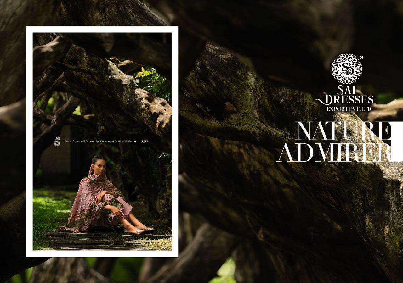 SAI DRESSES PRESENT BIN SAEED LAWN COLLECTION VOL 3 SUMMER WEAR PURE COTTON SELF EMBROIDERED PAKISTANI DESIGNER SUITS IN WHOLESALE RATE IN SURAT