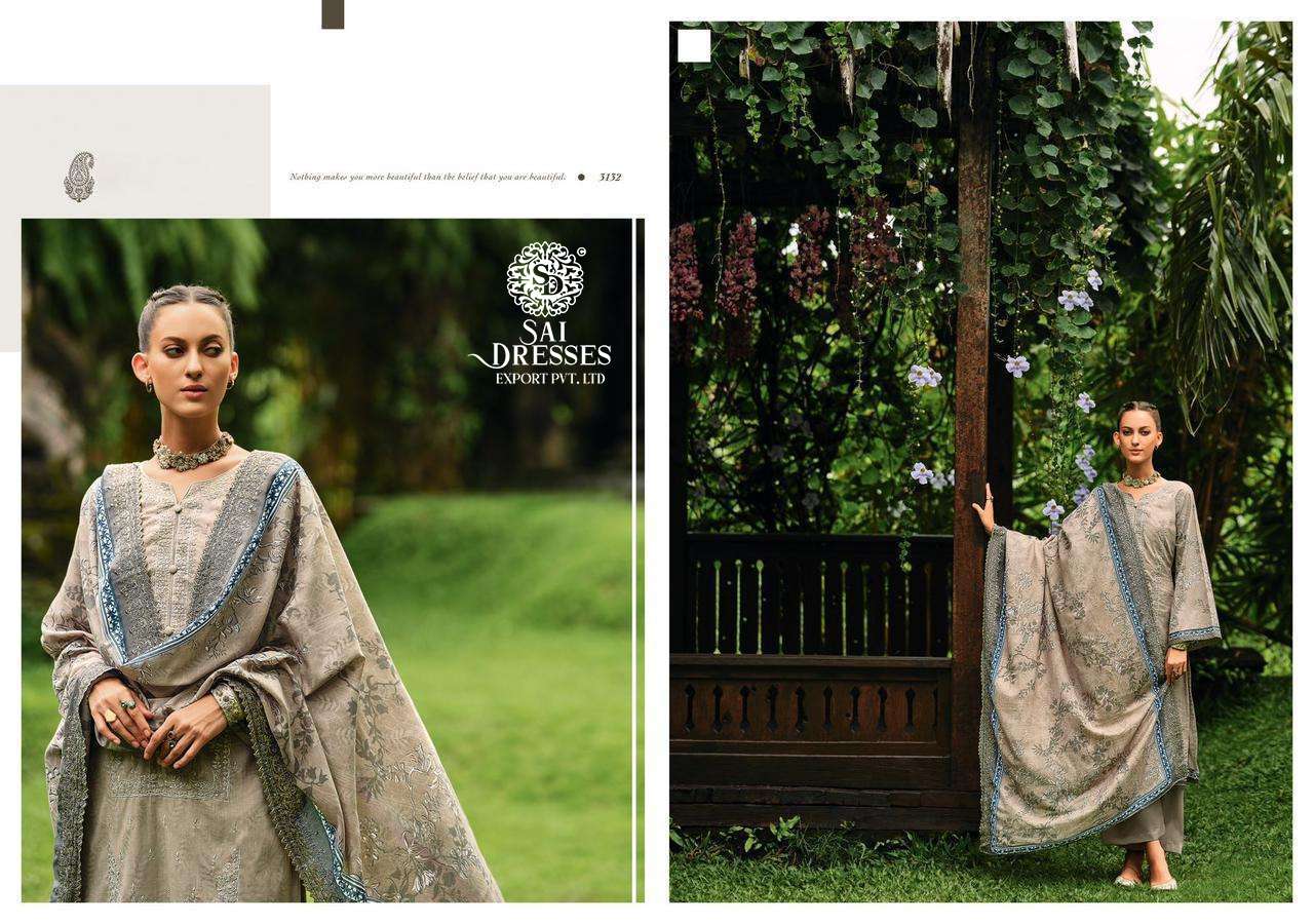 SAI DRESSES PRESENT BIN SAEED LAWN COLLECTION VOL 3 SUMMER WEAR PURE COTTON SELF EMBROIDERED PAKISTANI DESIGNER SUITS IN WHOLESALE RATE IN SURAT