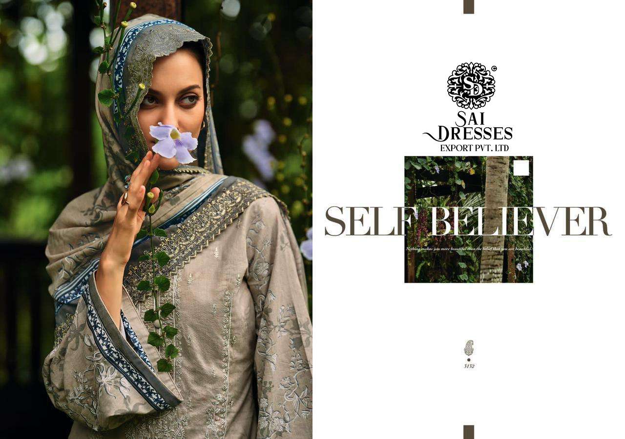 SAI DRESSES PRESENT BIN SAEED LAWN COLLECTION VOL 3 SUMMER WEAR PURE COTTON SELF EMBROIDERED PAKISTANI DESIGNER SUITS IN WHOLESALE RATE IN SURAT