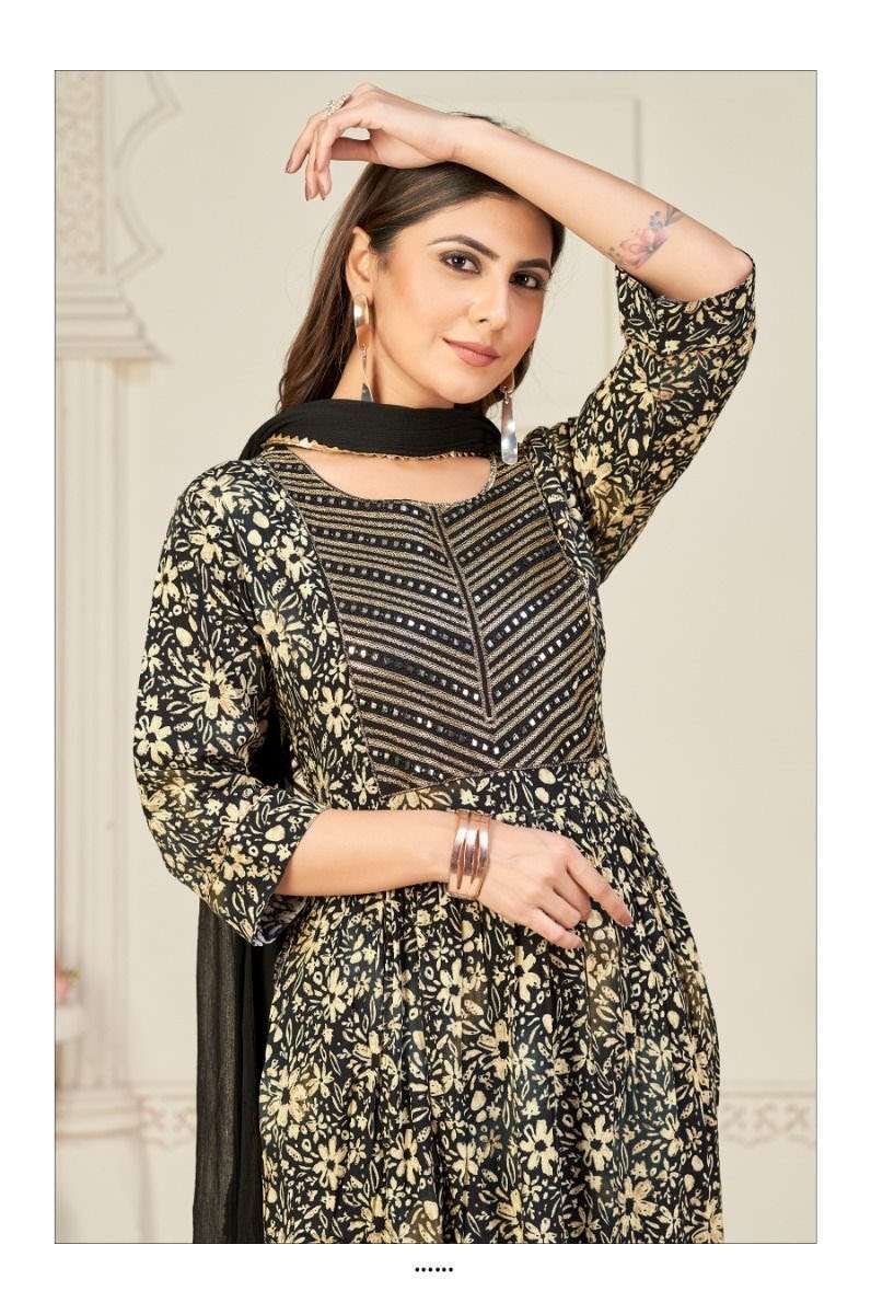 SAI DRESSES PRESENT D.NO 329 READY TO WEAR NAIRA CUT 3 PIECE COMBO COLLECTION IN WHOLESALE RATE IN SURAT