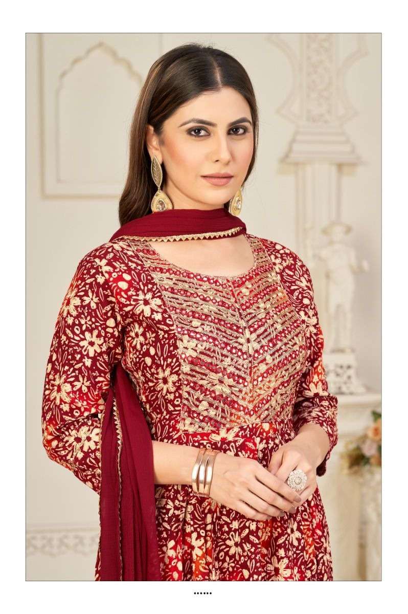 SAI DRESSES PRESENT D.NO 331 READY TO WEAR NAIRA CUT 3 PIECE COMBO COLLECTION IN WHOLESALE RATE IN SURAT