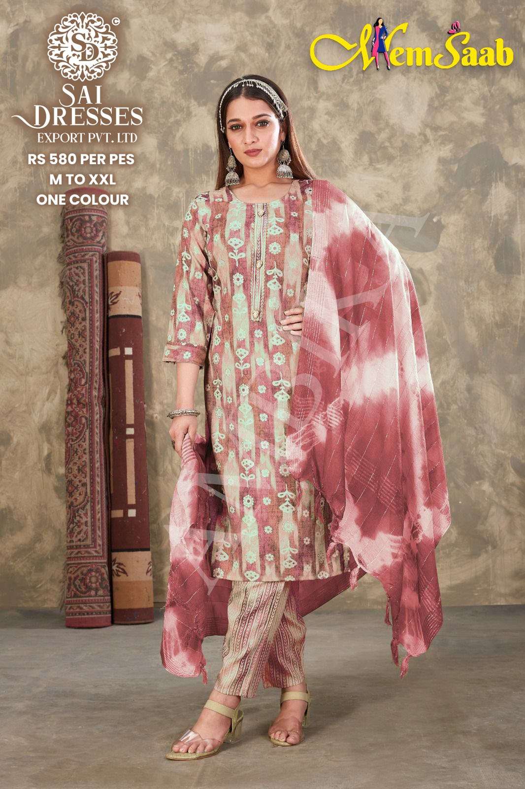 SAI DRESSES PRESENT D.NO 565 READY TO WEAR DESIGNER 3 PIECE CONCEPT COMBO COLLECTION IN WHOLESALE RATE IN SURAT