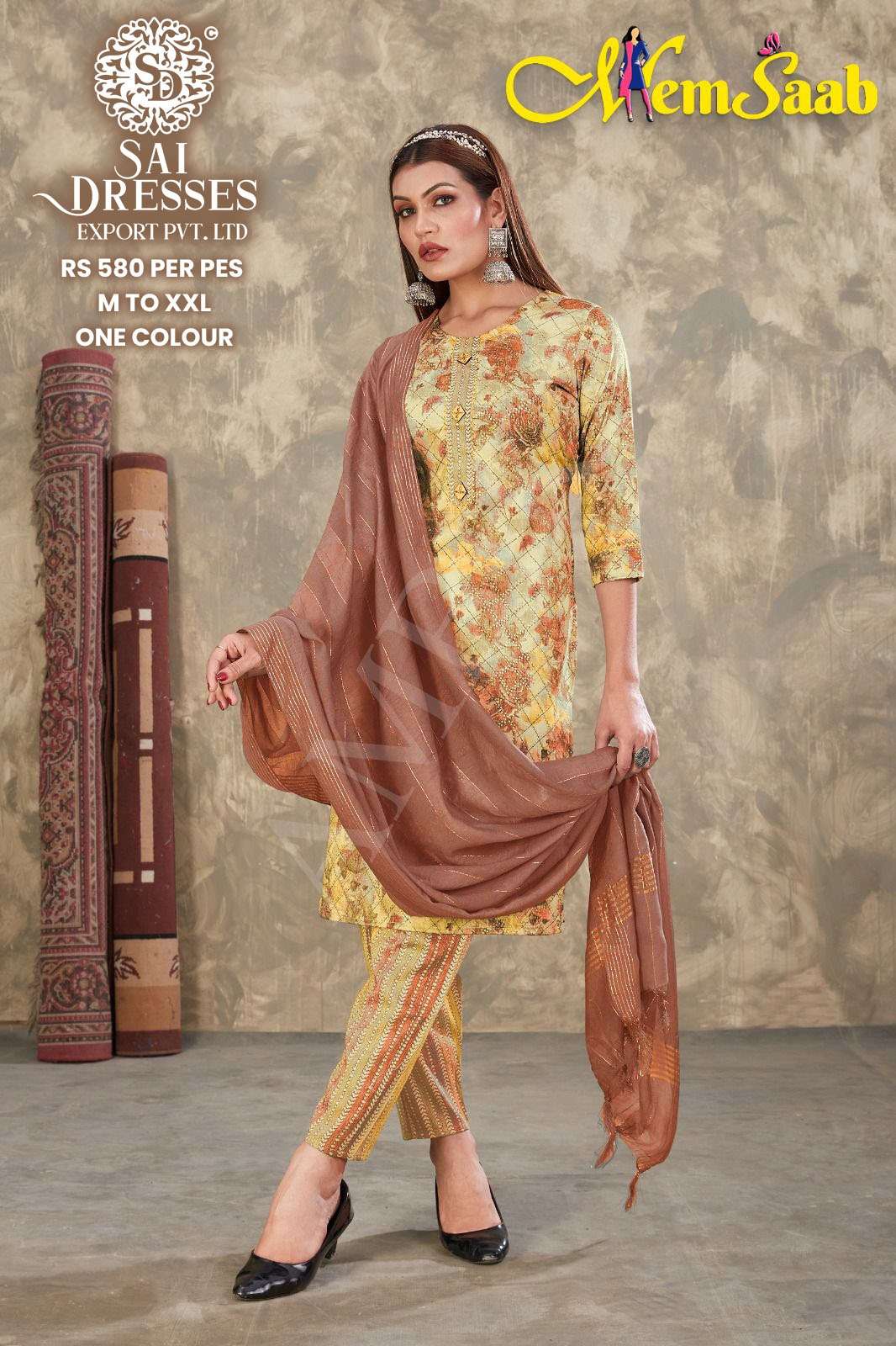 SAI DRESSES PRESENT D.NO 569 READY TO WEAR DESIGNER 3 PIECE CONCEPT COMBO COLLECTION IN WHOLESALE RATE IN SURAT