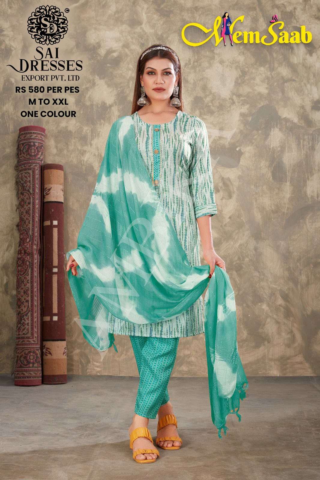 SAI DRESSES PRESENT D.NO 573 READY TO WEAR DESIGNER 3 PIECE CONCEPT COMBO COLLECTION IN WHOLESALE RATE IN SURAT