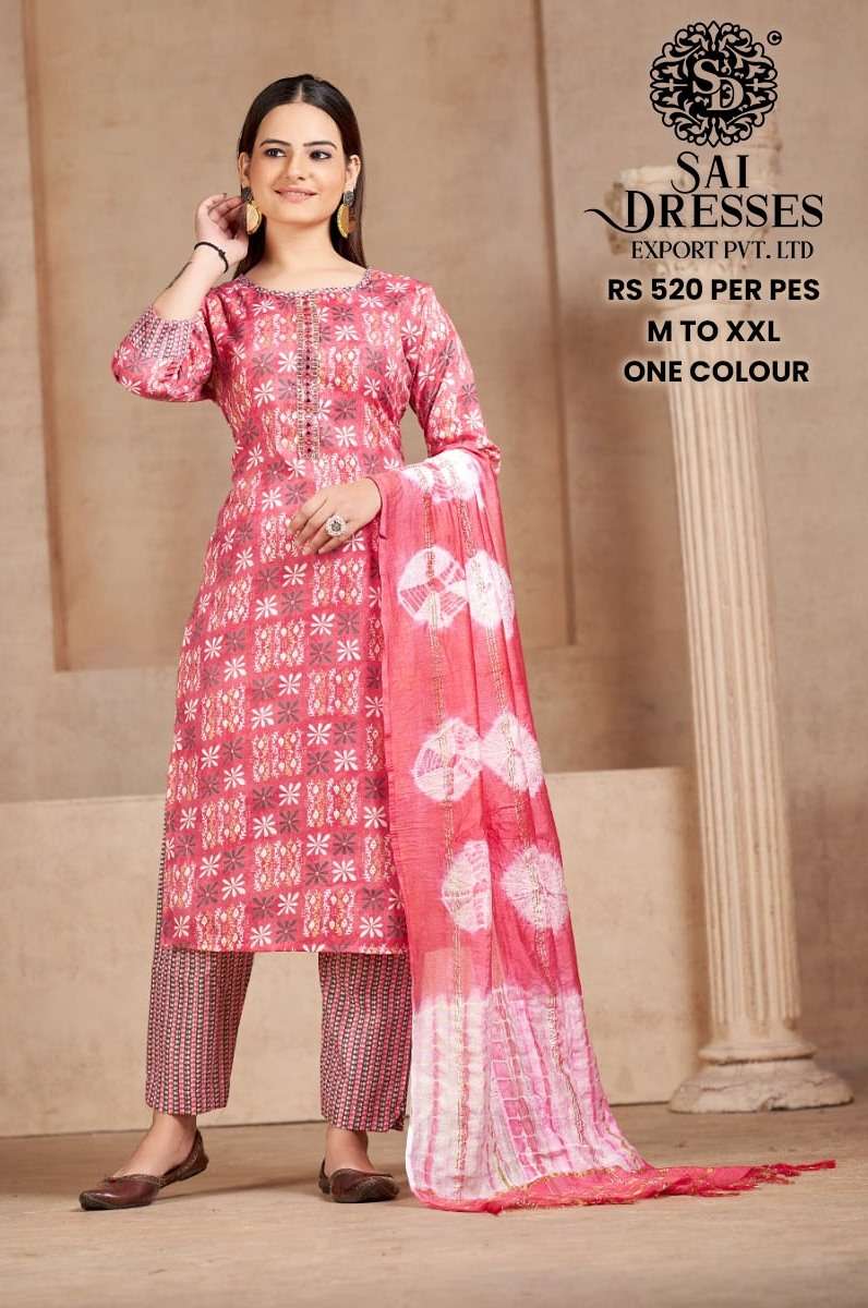 SAI DRESSES PRESENT D.NO 576 READY TO WEAR DESIGNER 3 PIECE CONCEPT COMBO COLLECTION IN WHOLESALE RATE IN SURAT