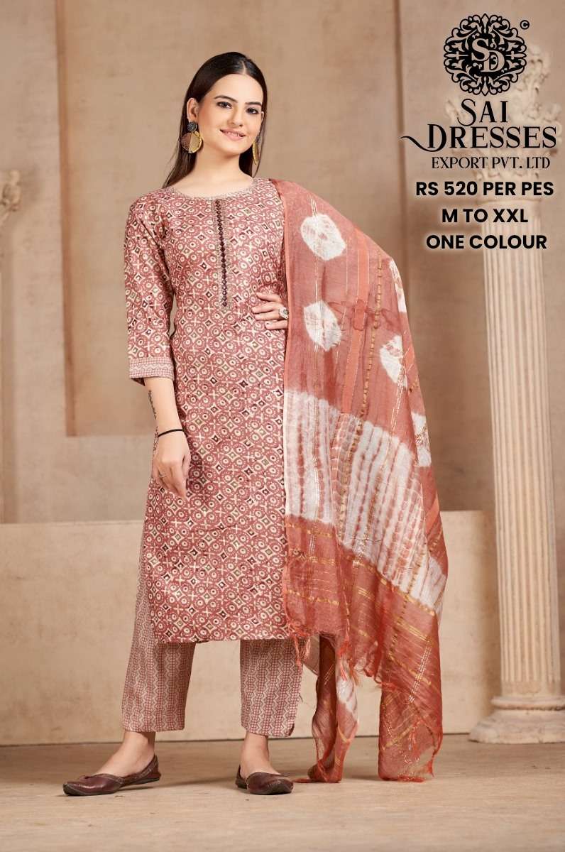 SAI DRESSES PRESENT D.NO 577 READY TO WEAR DESIGNER 3 PIECE CONCEPT COMBO COLLECTION IN WHOLESALE RATE IN SURAT