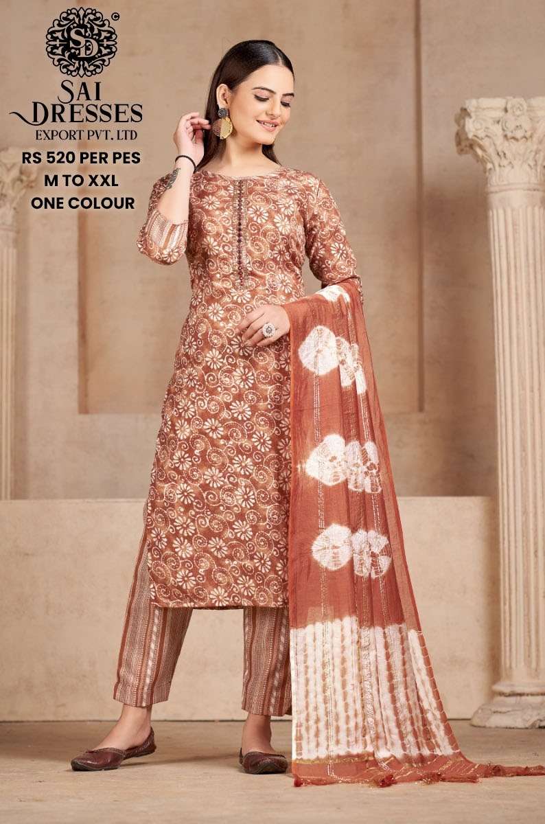 SAI DRESSES PRESENT D.NO 578 READY TO WEAR DESIGNER 3 PIECE CONCEPT COMBO COLLECTION IN WHOLESALE RATE IN SURAT