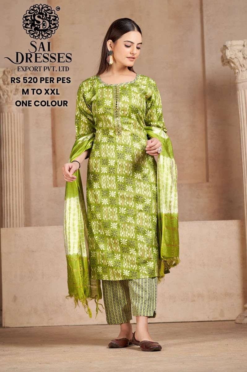 SAI DRESSES PRESENT D.NO 579 READY TO WEAR DESIGNER 3 PIECE CONCEPT COMBO COLLECTION IN WHOLESALE RATE IN SURAT