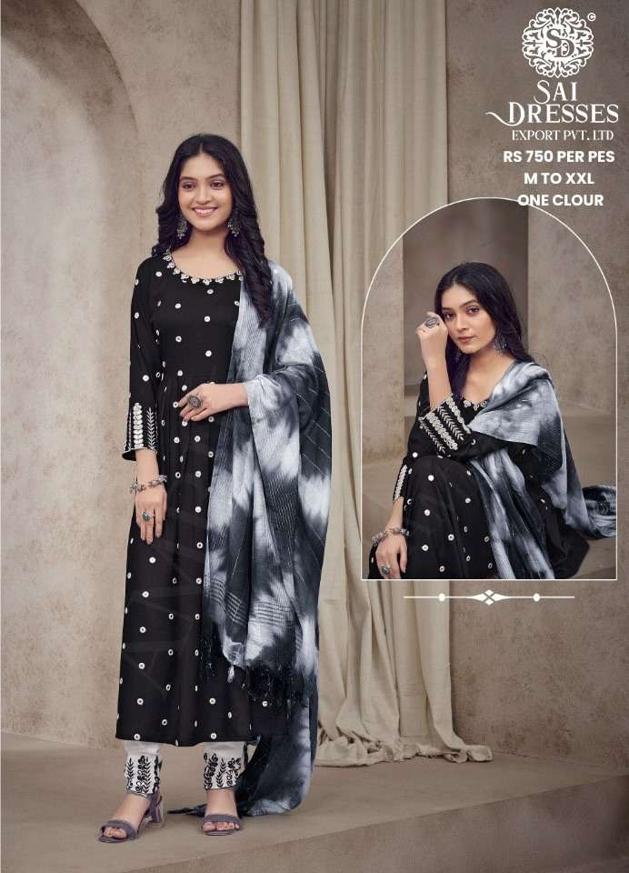 SAI DRESSES PRESENT D.NO 705 READY TO WEAR PANT STYLE DESIGNER 3 PIECE CONCEPT COMBO COLLECTION IN WHOLESALE RATE IN SURAT