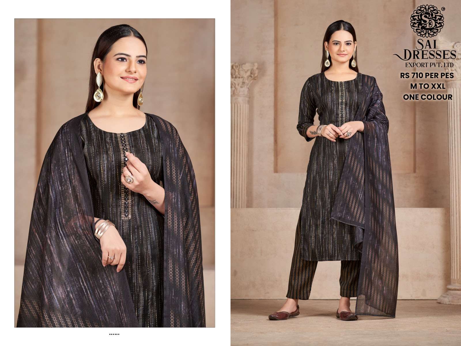 SAI DRESSES PRESENT D.NO 713 READY TO WEAR PANT STYLE DESIGNER 3 PIECE CONCEPT COMBO COLLECTION IN WHOLESALE RATE IN SURAT