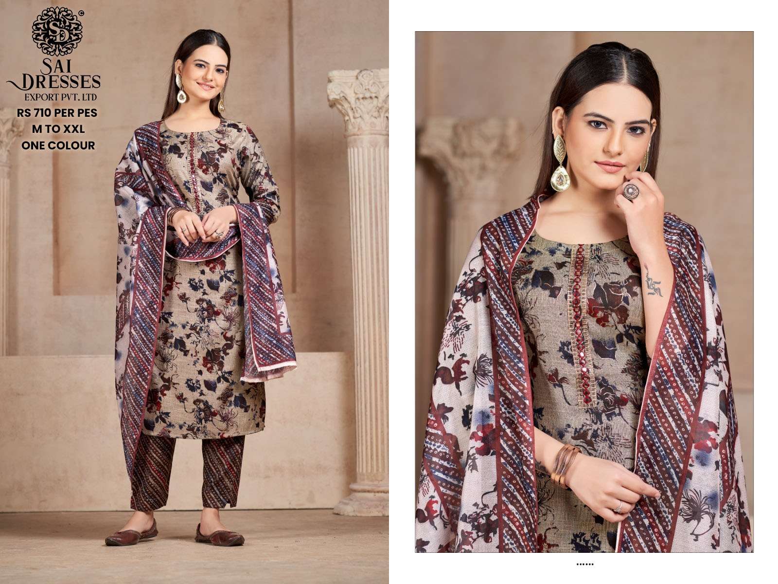 SAI DRESSES PRESENT D.NO 715 READY TO WEAR PANT STYLE DESIGNER 3 PIECE CONCEPT COMBO COLLECTION IN WHOLESALE RATE IN SURAT