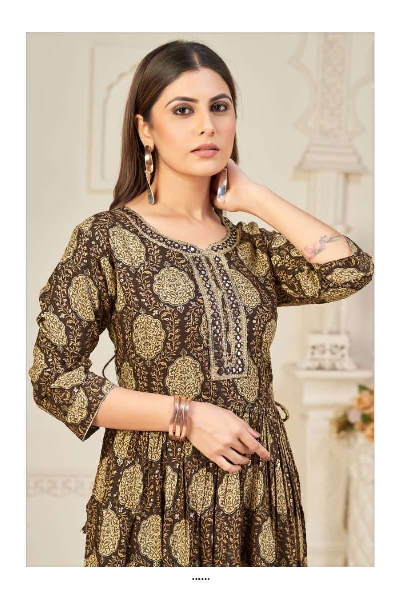 SAI DRESSES PRESENT D.NO 727 FANCY LONG DESIGNER KURTI COMBO COLLECTION IN WHOLESALE RATE IN SURAT
