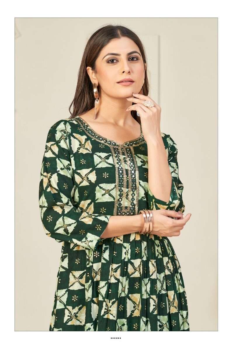SAI DRESSES PRESENT D.NO 730 FANCY LONG DESIGNER KURTI COMBO COLLECTION IN WHOLESALE RATE IN SURAT