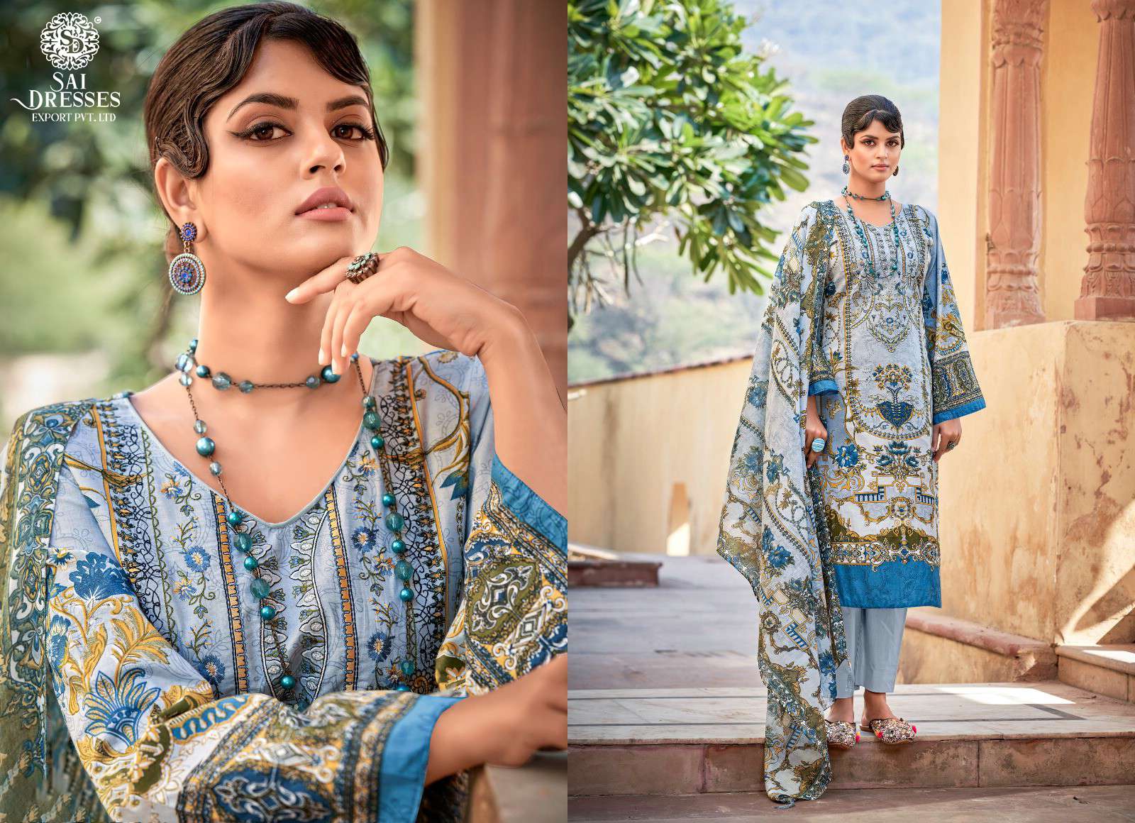 SAI DRESSES PRESENT ESAIRA READY TO SUMMER WEAR PRINT WITH EMBROIDERED PAKISTANI SALWAR SUITS IN WHOLESALE RATE IN SURAT