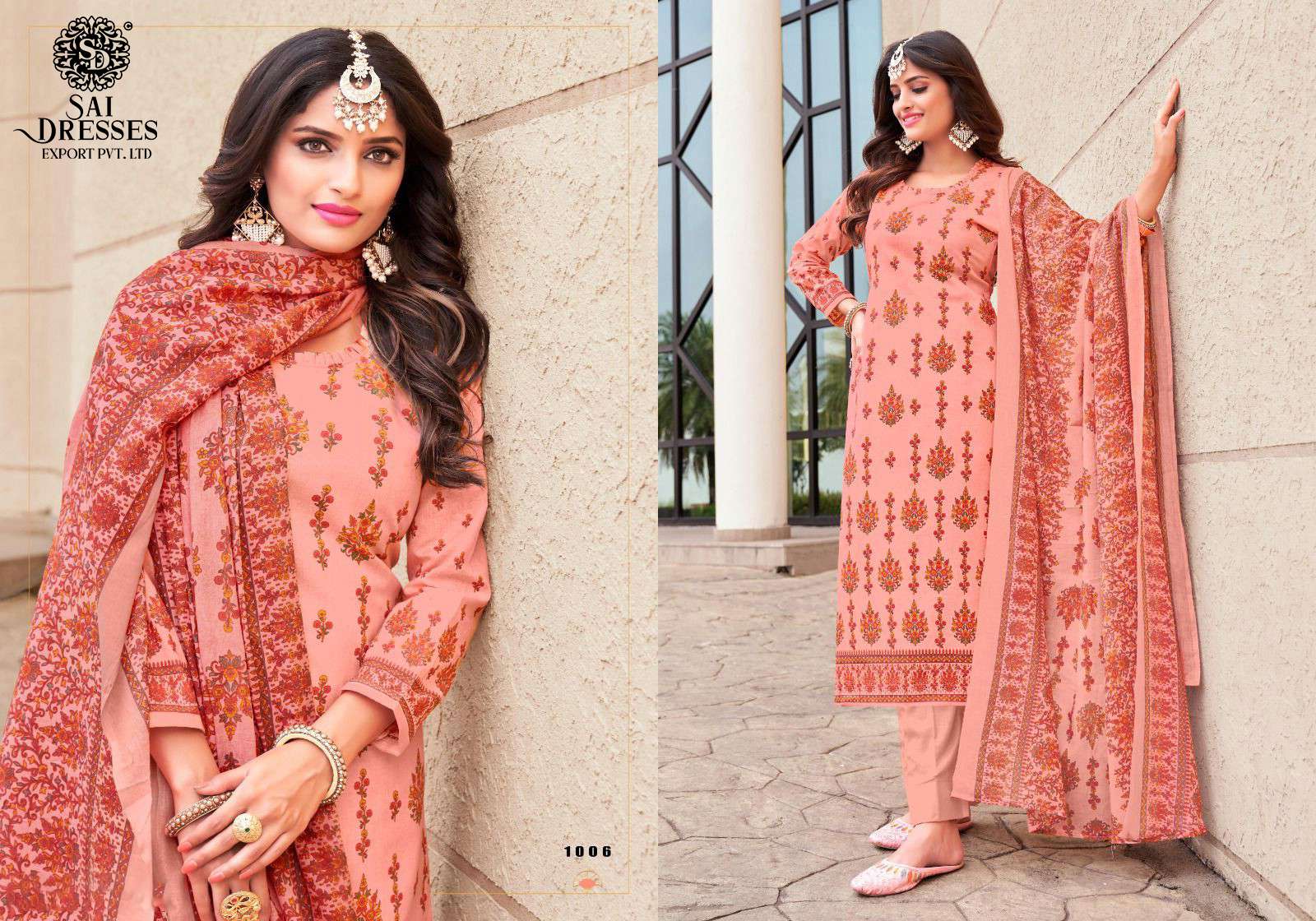 SAI DRESSES PRESENT FEMINA SUMMER WEAR PURE COTTON PRINTED SALWAR SUITS IN WHOLESALE RATE IN SURAT